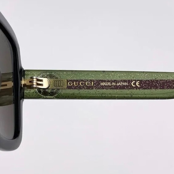 GUCCI WEB GG0036SN 002 Sunglasses Black Green Red Square Wome - Picture 13 of 15